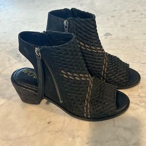 Sam Edelman Copper/Black Leather Heeled Sandal